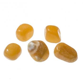 Orangencalcit Trommelsteine