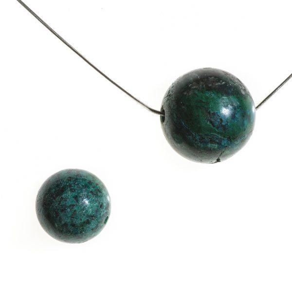 Chrysokoll Kugeln Bohrung ca. 2cm