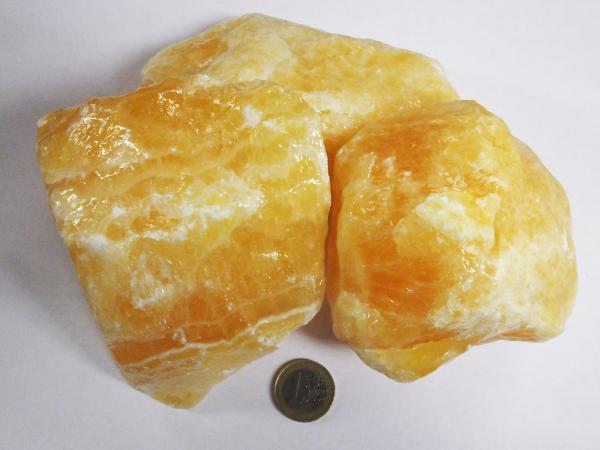 Orangencalcit großer Rohstein Mexiko 1 Stk